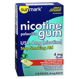 Sunmark Nicotine Polacrilex Gum Count of 110 By Sunmark