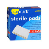 Sunmark Sterile Pads 3 Inches 25 each By Sunmark