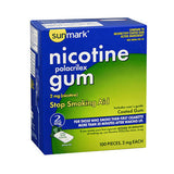 Nicotine Polacrilex Coated Gum Cool Mint 100 each By Sunmark