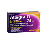 Allegra-D 24 Hour Allergy Congestion Extended Release Tablets 10 tabs By Allegra