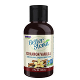 Better Stevia Liquid Sweetener Cinnamon Vanilla 2 fl oz By Now Foods