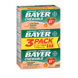 Bayer Low Dose Aspirin Chewable Tablets Orange Flavored 108 Tabs By Bayer