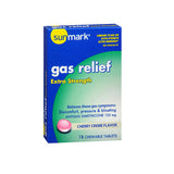 Sunmark Gas Relief Chewable Tablets Extra Strength Cherry Creme Flavor 18 Tabs By Sunmark