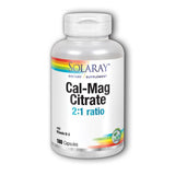 Cal-Mag Citrate 180 Caps By Solaray