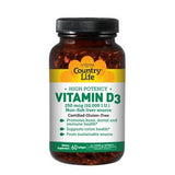 Vitamin D3 60 Tabs By Country Life