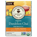 Organic Tea Dandelion Chai Probiotic 16 Bags By Traditional Medicinals