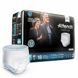 Unisex Adult Absorbent Underwear Attends  Premier Pull On with Tear Away Seams Medium Disposable Hea Count of 18 By Attends