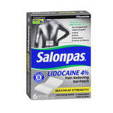 Salonpas Lidocaine Pain Relieving Gel-Patches Maximum Strength 6 Each By Salonpas