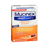 Mucinex Fast-Max Congestion & Headache Liquid Gels 16 Caps By Airborne