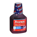 Tylenol Cold + Flu + Cough Night Liquid with Acetaminophen 8 Oz, Wild Berry By Tylenol