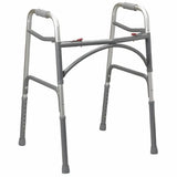 Bariatric Folding Walker Adjustable Height McKesson Steel Frame 500 lbs. Weight Capacity 32-1/2 to 3 Silver Case of 2 by McKesson
