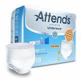 Unisex Adult Absorbent Underwear Case of 72 by Attends