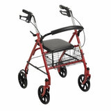 4 Wheel Rollator McKesson Red Folding Steel Frame Red 1 Each by McKesson