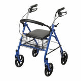 4 Wheel Rollator McKesson Blue Folding Steel Frame Blue 1 Each by McKesson