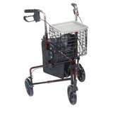 3 Wheel Rollator drive Deluxe Red Folding Aluminum Frame Red 1 Each by Drive Medical