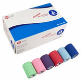 Cohesive Bandage Sensi-Wrap 3 Inch X 5 Yard Standard Compression Self-adherent Closure Red / Green / Count of 24 By Dynarex