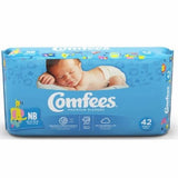 Unisex Baby Diaper Comfees  Tab Closure Newborn Disposable Moderate Absorbency Count of 168 By Attends