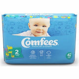 Unisex Baby Diaper Comfees  Tab Closure Size 2 Disposable Moderate Absorbency Count of 168 By Attends
