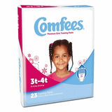 Female Toddler Training Pants Comfees  Pull On with Tear Away Seams 3T to 4T Disposable Moderate Abs Girls Case of 138 by Attends