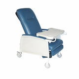 3-Position Recliner McKesson Blue Vinyl Upholstered Four 5 Inch Casters With 2 Locks 1 Each by McKesson