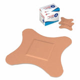 Adhesive Strip Dynarex 3 X 3 Inch Fabric 4-Wing Tan Sterile Count of 50 By Dynarex