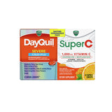 DayQuil/Super C 주간 편의 팩 중증 감기 및 독감 리퀴캡슐 및 1,000mg 비타민 C 26정 By Crest