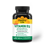 Vitamin D3 (5000 IU) 365 Softgels By Country Life
