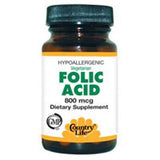 Folic Acid 100 Tabs By Country Life